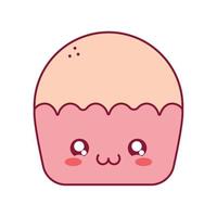 roze kawaii muffin vector