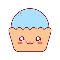 blauw kawaii muffin vector