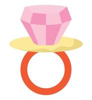 snoep roze diamant ring vector