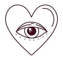 mysticus hart minimalistische tatoeëren vector