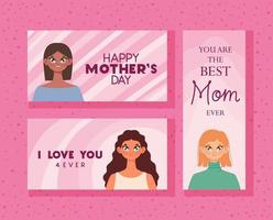 gelukkig moeders dag kaarten vector
