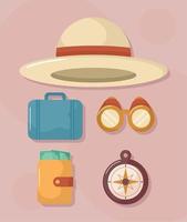 gekleurde reizen items vector