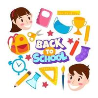 terug naar school icon set vector