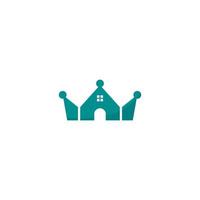 huis logo ontwerp met Koninklijk kroon Aan het vector