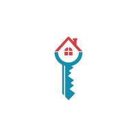 logo voor huis sleutel bedrijf met huis sleutel Aan top. vector