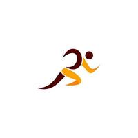 logo voor sporting evenement met een Mens rennen. vector