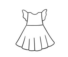 zuigeling schattig jurk tekening. schets schetsen baby meisje kleren geïsoleerd Aan wit vector