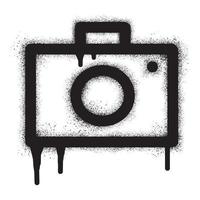 camera fotografie graffiti icoon met zwart verstuiven verf vector