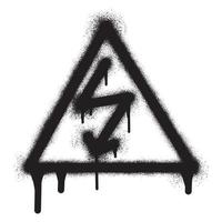 graffiti hoog Spanning elektrisch bliksem bout icoon met zwart verstuiven verf vector