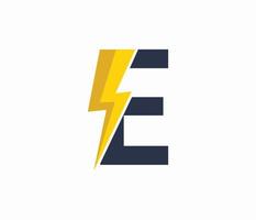 e energie logo of brief e elektrisch logo vector