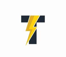 t energie logo of brief t elektrisch logo vector