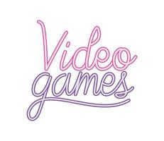 neon video spellen uithangbord vector