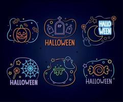 halloween illustraties bundel vector