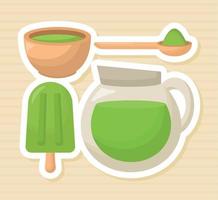 vier matcha items vector