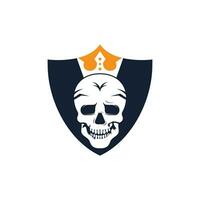 schedel koning vector logo ontwerp sjabloon. donker koning logo ontwerp concept.