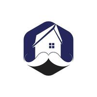 snor huis vector logo ontwerp. sterk huis logo ontwerp concept.