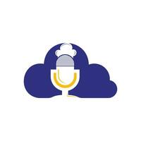 chef podcast vector logo ontwerp sjabloon.