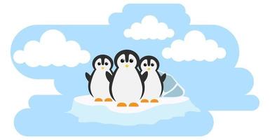 pinguïn vector schattige dieren in cartoon stijl, wilde dieren, ontwerpen voor babykleding. handgetekende karakters