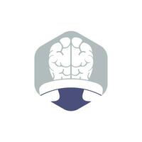 hersenen telefoontje vector logo ontwerp sjabloon.