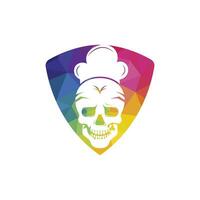 schedel chef vector logo ontwerp sjabloon. vector grafiek van schedel hoofd chef hoed combinatie.