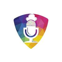 chef podcast vector logo ontwerp sjabloon.