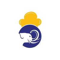 olifant chef vector logo ontwerp sjabloon.