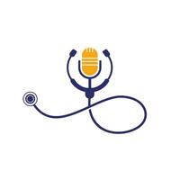 dokter podcast vector logo ontwerp. stethoscoop en microfoon illustratie symbool.