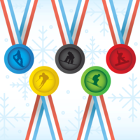 Olympische Winterspelen Sportmedailles Vector