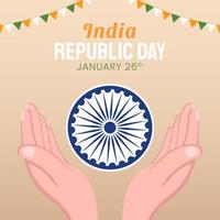 hand getrokken illustratie van de dag van de Indiase republiek vector