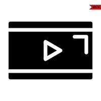 video in lay-out glyph icoon vector