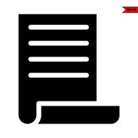 papier document rollen glyph icoon vector