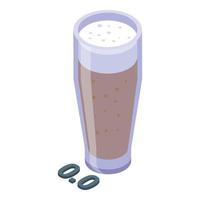 niet alcoholisch bier drinken icoon isometrische vector. glas fles vector