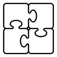 puzzel kern icoon schets vector. sociaal vertrouwen vector