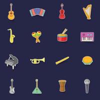 musical instrumenten pictogrammen reeks vector sticker