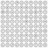 100 badkamer pictogrammen set, schets stijl vector