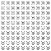 100 alchimie pictogrammen set, schets stijl vector