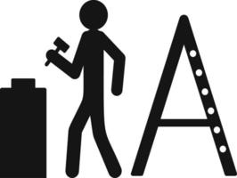 reparatie Mens arbeider icoon vector illustratie geïsoleerd Aan wit achtergrond