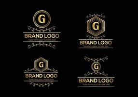 eerste brief luxe logo sjabloon in vector kunst voor restaurant en andere vector illustratie