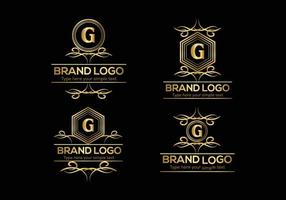 eerste brief luxe logo sjabloon in vector kunst voor restaurant en andere vector illustratie