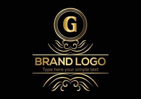 eerste brief luxe logo sjabloon in vector kunst voor restaurant en andere vector illustratie