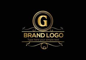 eerste brief luxe logo sjabloon in vector kunst voor restaurant en andere vector illustratie