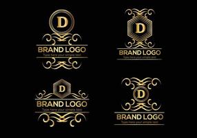 eerste brief luxe logo sjabloon in vector kunst voor restaurant en andere vector illustratie