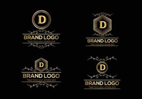 eerste brief luxe logo sjabloon in vector kunst voor restaurant en andere vector illustratie