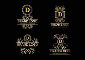 eerste brief luxe logo sjabloon in vector kunst voor restaurant en andere vector illustratie