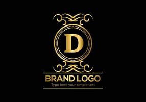 eerste brief luxe logo sjabloon in vector kunst voor restaurant en andere vector illustratie