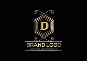 eerste brief luxe logo sjabloon in vector kunst voor restaurant en andere vector illustratie