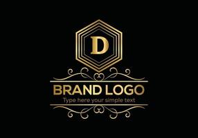 eerste brief luxe logo sjabloon in vector kunst voor restaurant en andere vector illustratie