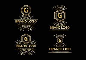 eerste brief luxe logo sjabloon in vector kunst voor restaurant en andere vector illustratie