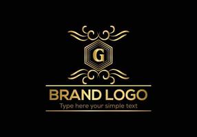 eerste brief luxe logo sjabloon in vector kunst voor restaurant en andere vector illustratie