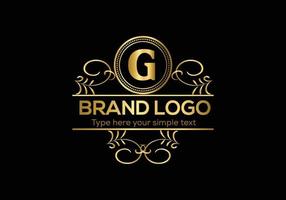 eerste brief luxe logo sjabloon in vector kunst voor restaurant en andere vector illustratie